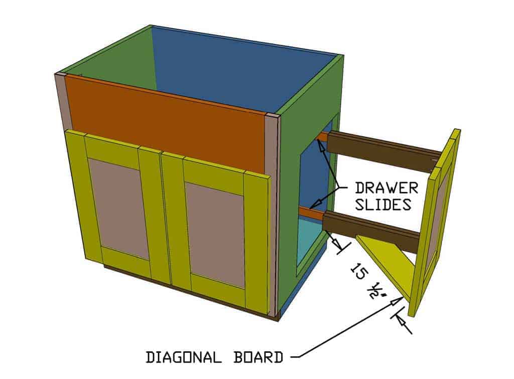 attach side door to the bathroom cabinet