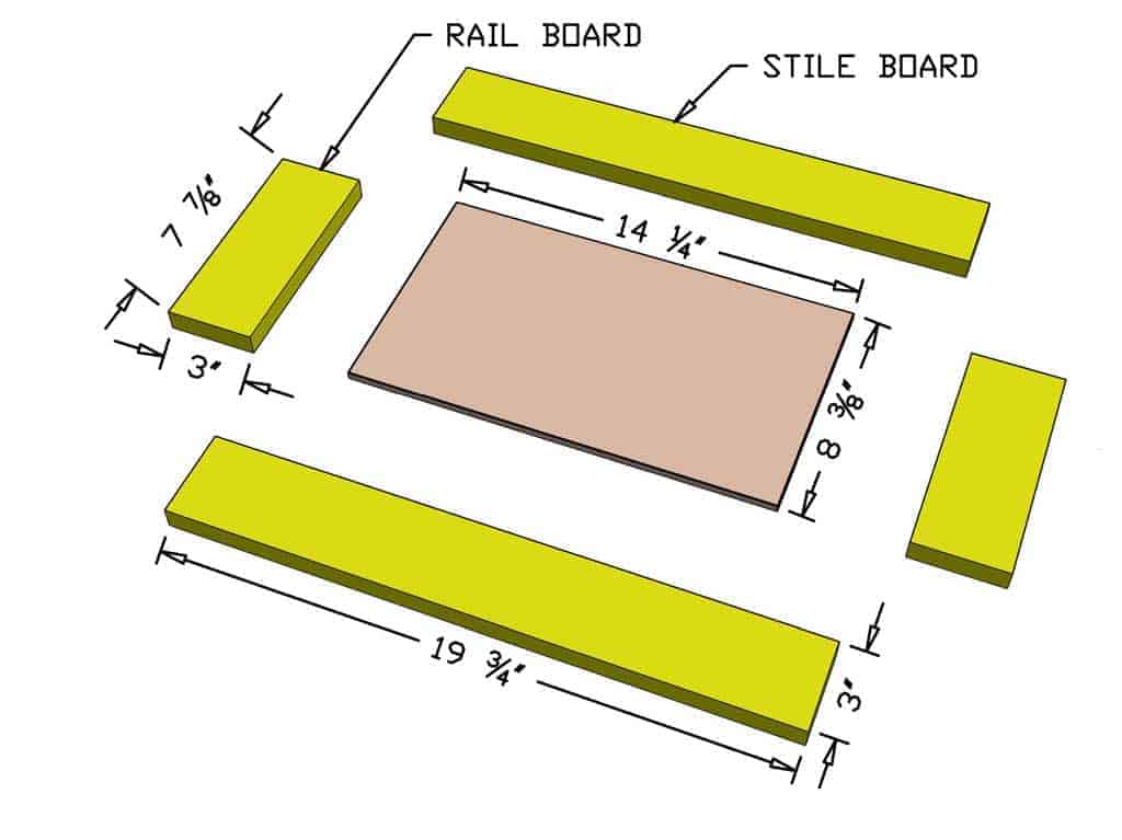 cut boards for the cabinet doors