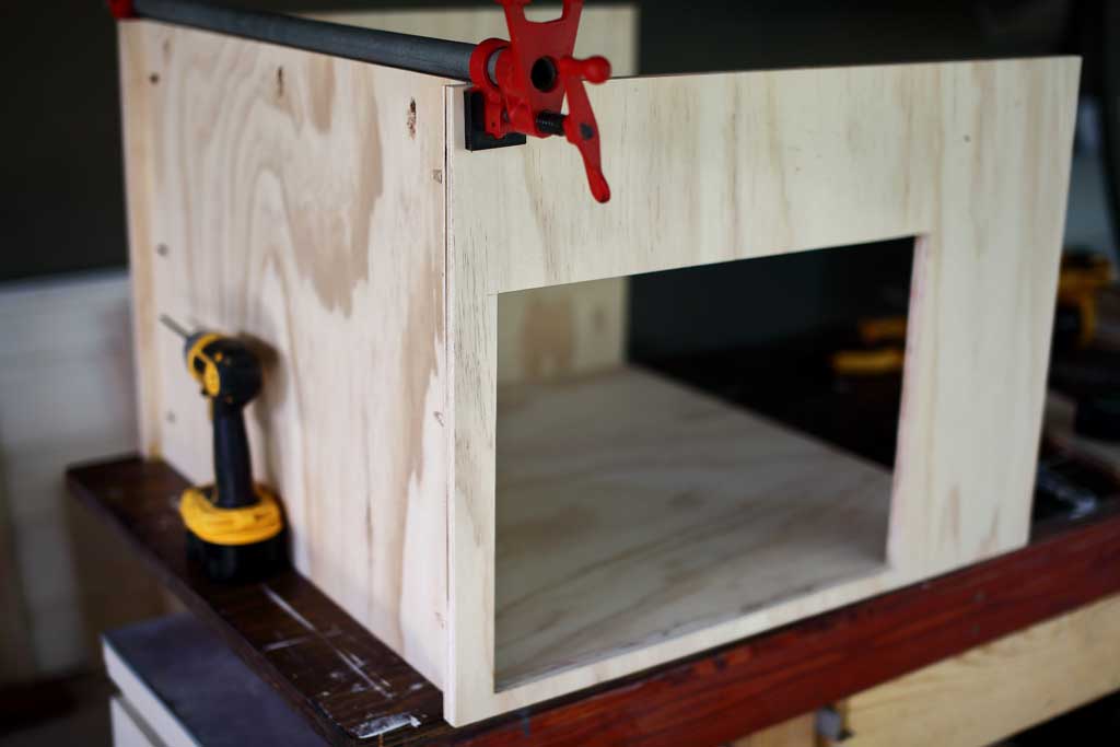clamping front frame to the cabinet