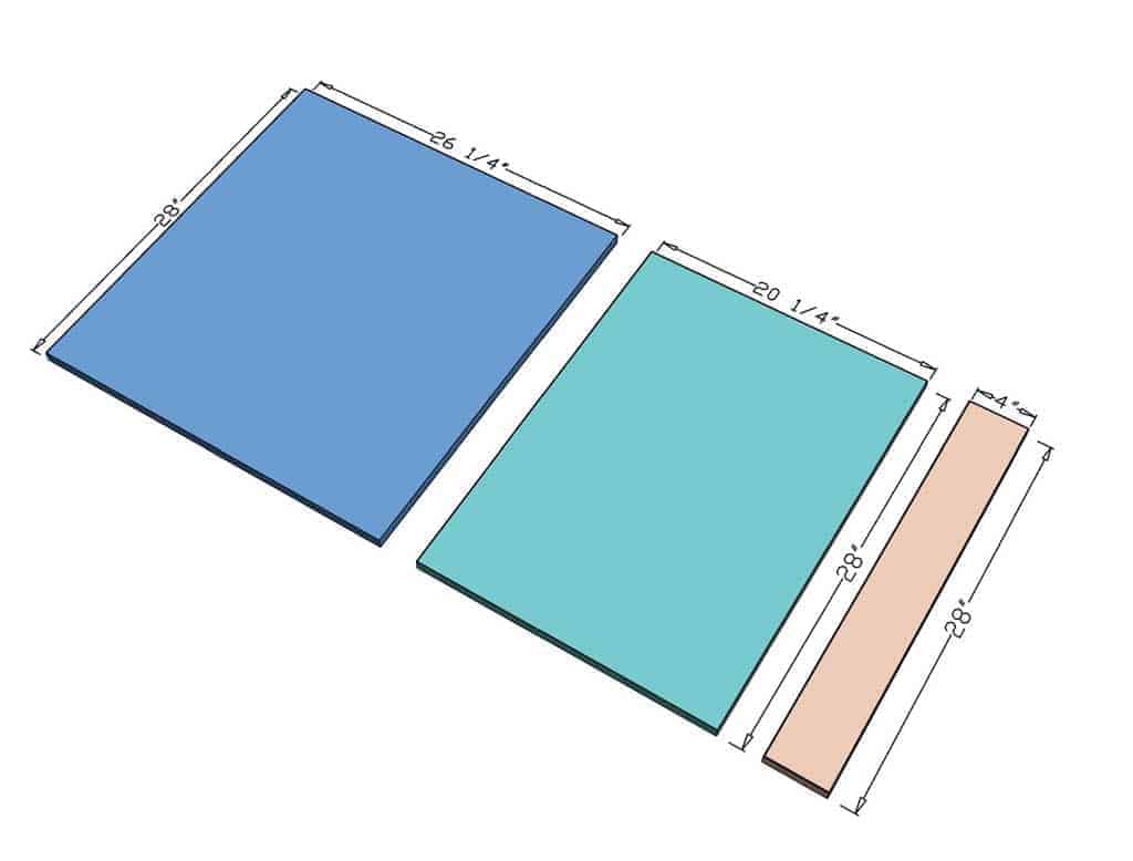 front and back boards for DIY Bathroom Cabinet
