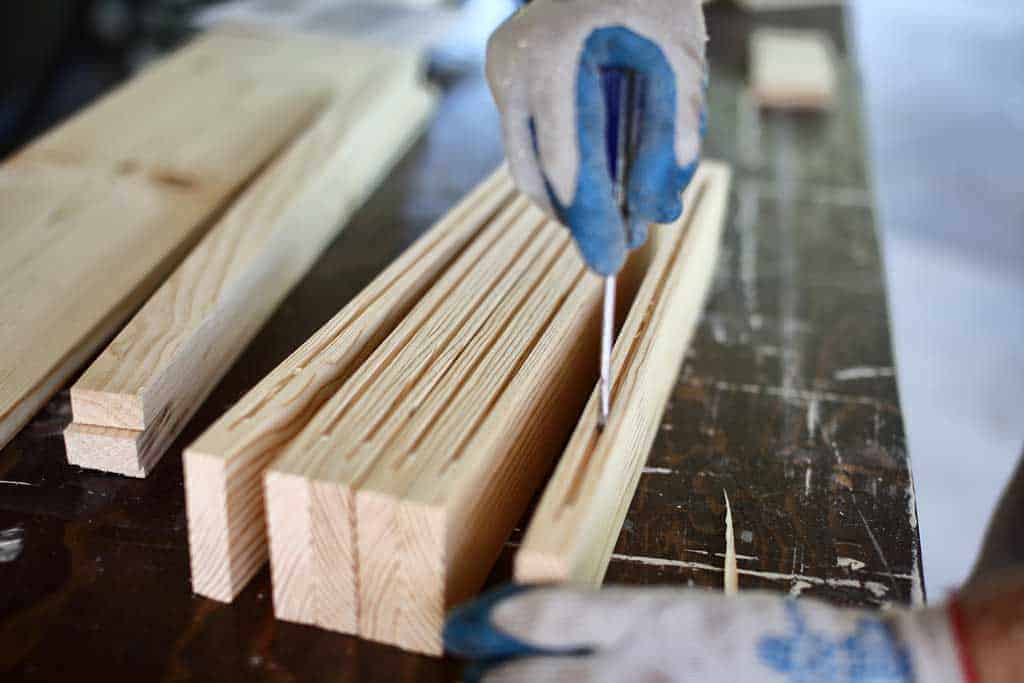 cleaning the groove for cabinet doors