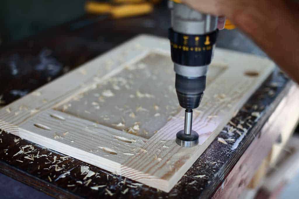 drilling holes for cabinet door hinges