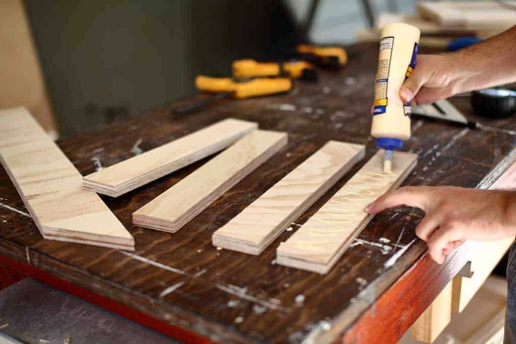 gluing plywood together