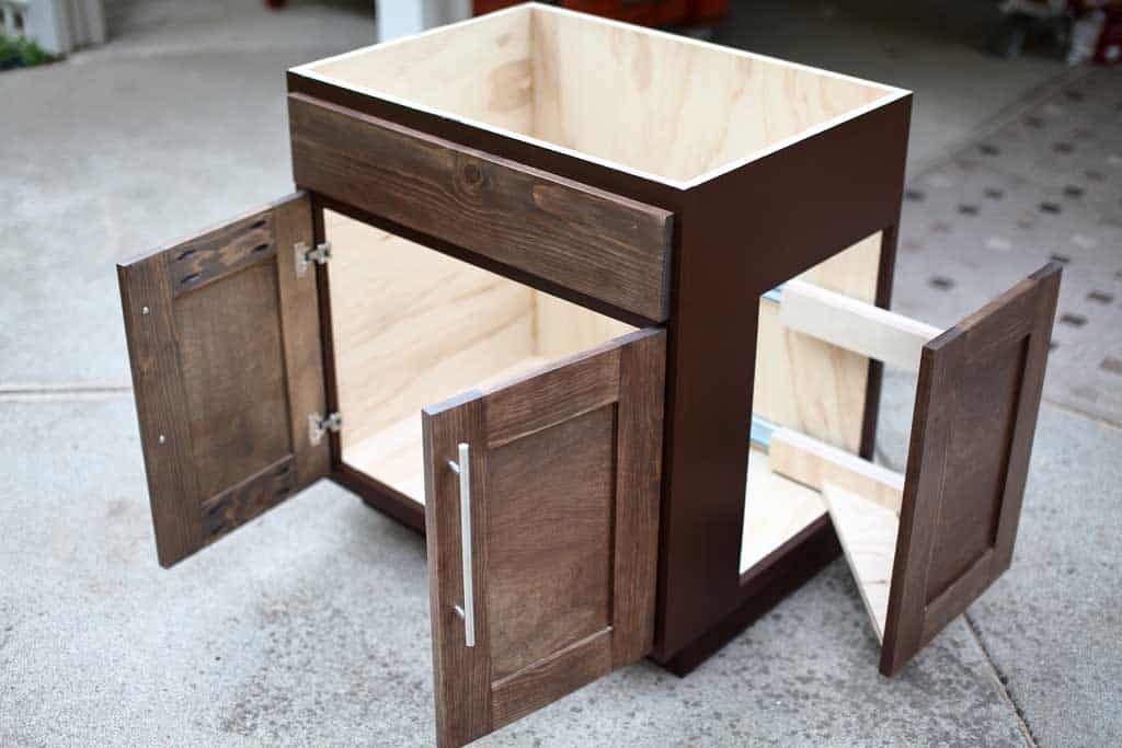 attaching side door for diy backroom cabinet