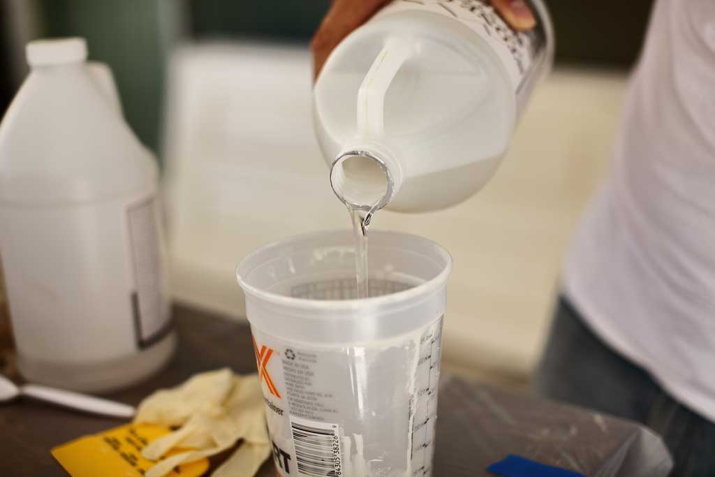 mixing epoxy for diy backroom cabinet