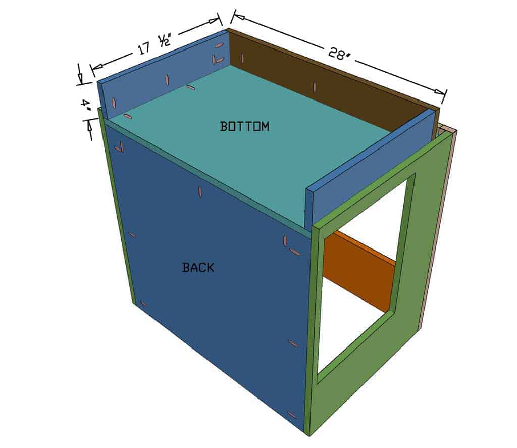 attach base to the cabinet
