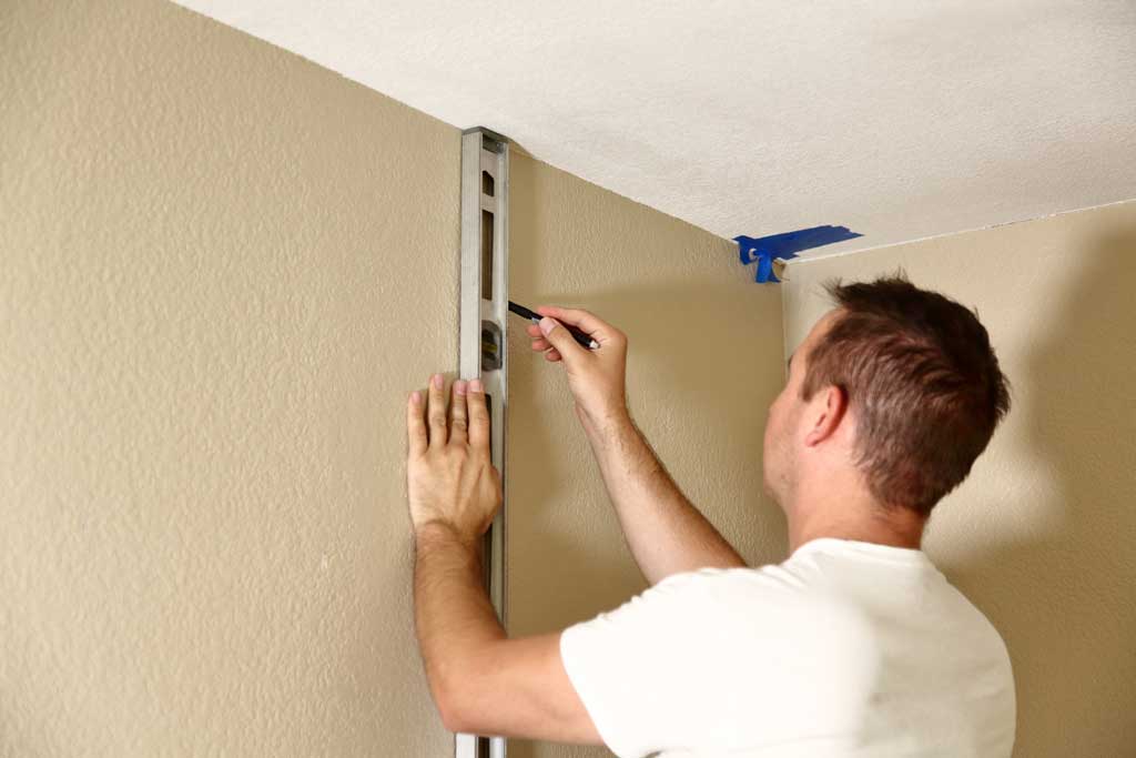 drawing guide lines for new closet wall