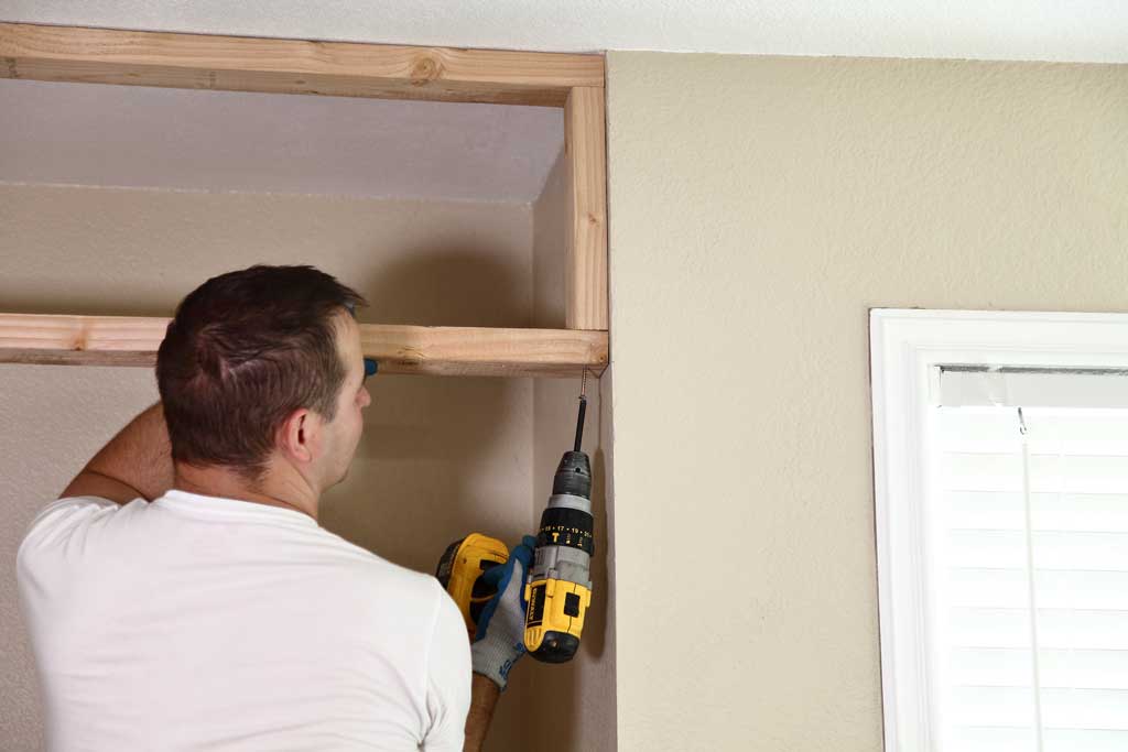 attaching header to closet framing