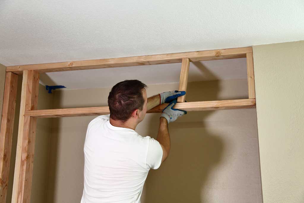 attaching cripple studs for closet framing
