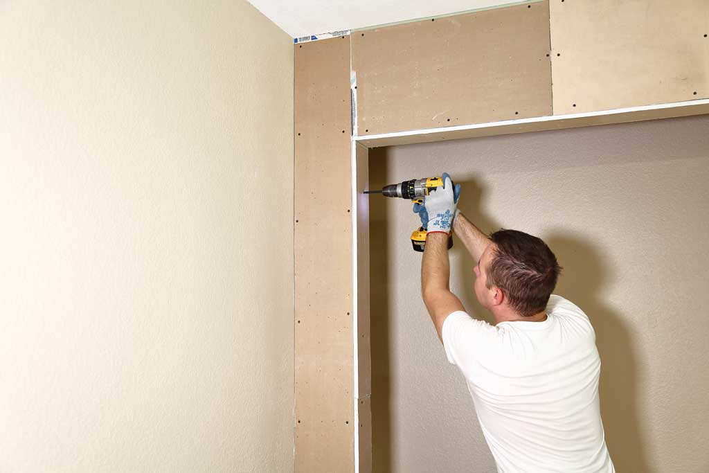 attaching drywall to closet framing