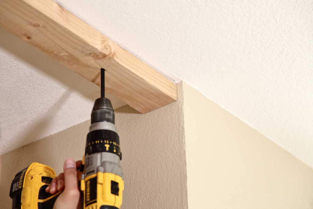 attaching top track to existing ceiling