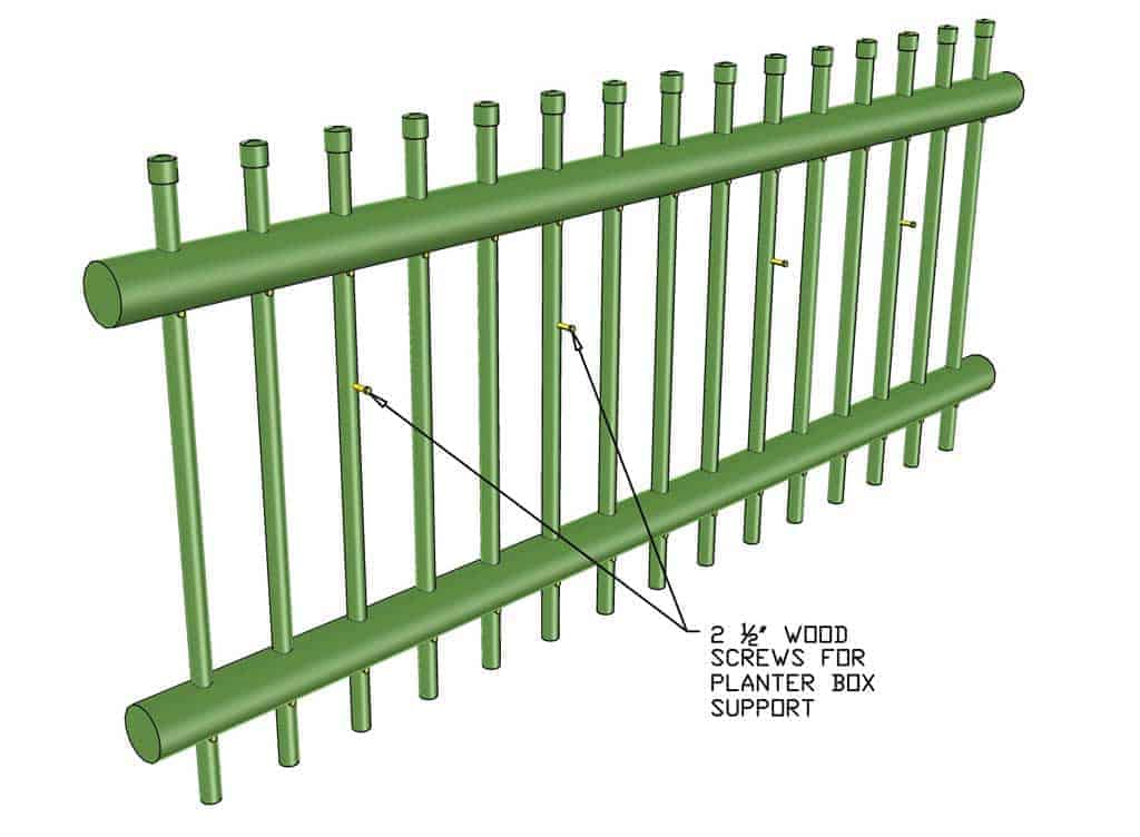screwing-in screws for planter box support