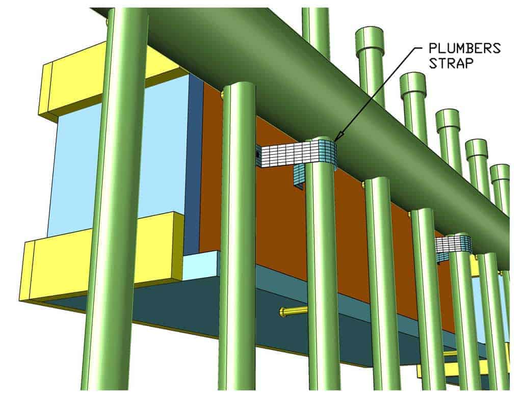 attaching planter box with plumber straps to pvc fence