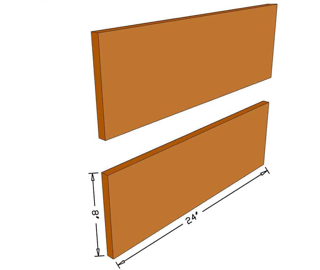 front and back boards for diy flower planter box