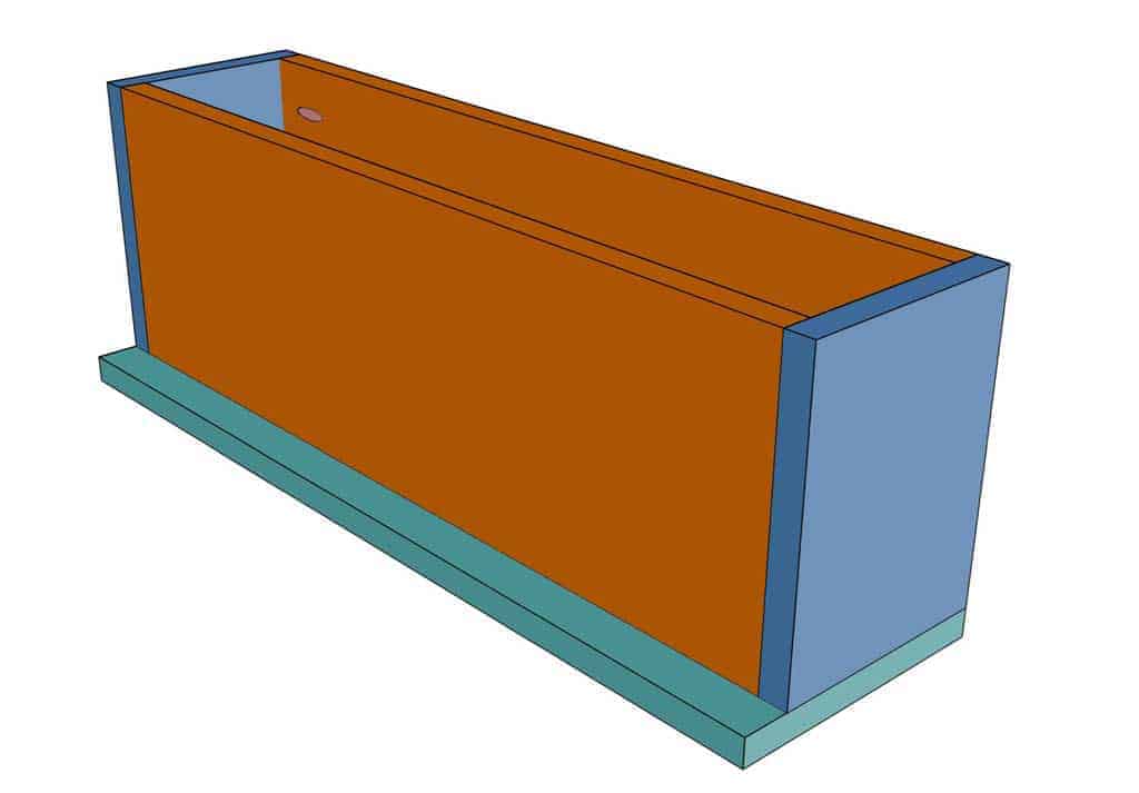 attaching back piece of the planter box