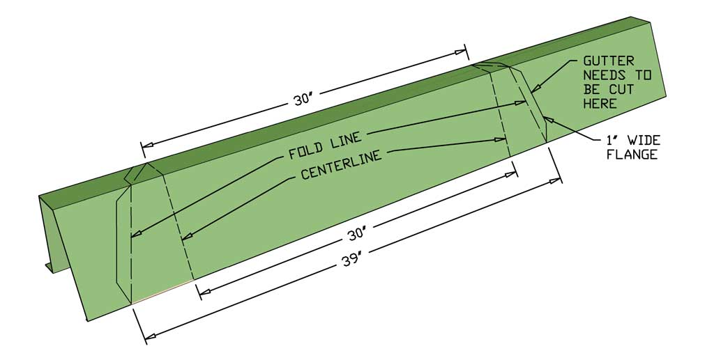 how to cut gutter miter cut for the DIY pyramid gutter planter