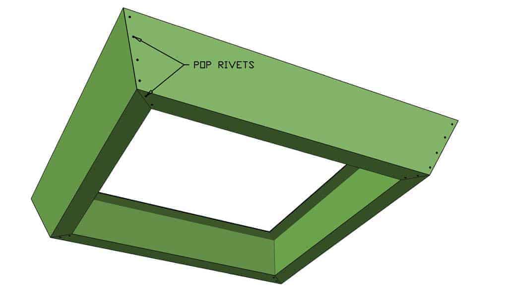 attaching pop rivets for the planter