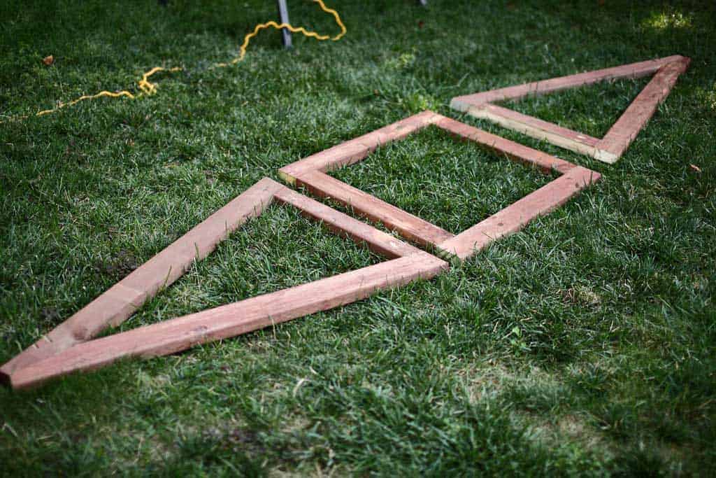frame for the DIY pyramid gutter planter