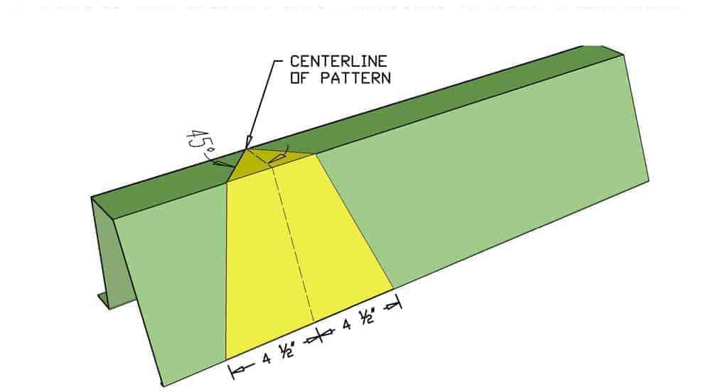 gutter template for the miter corner