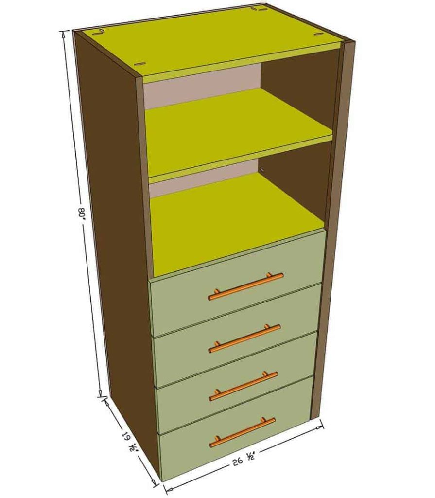 DIY Closet Organizer dimensions
