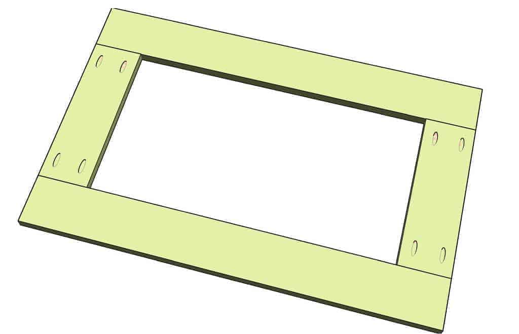 attach barn door frame together for media center