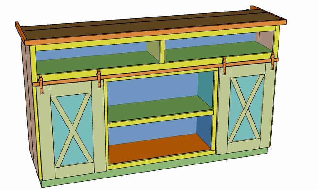 install barn door kit on media center