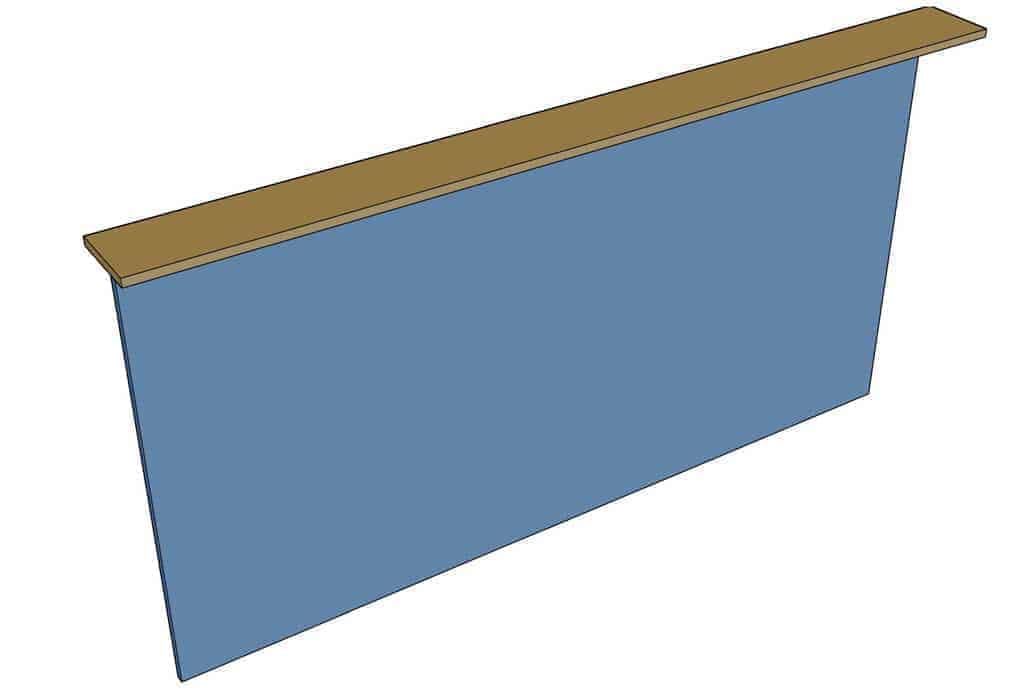 attach top lid board to the backboard of media center