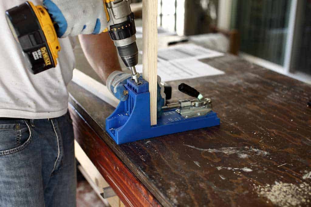 drilling pocket holes in plywood