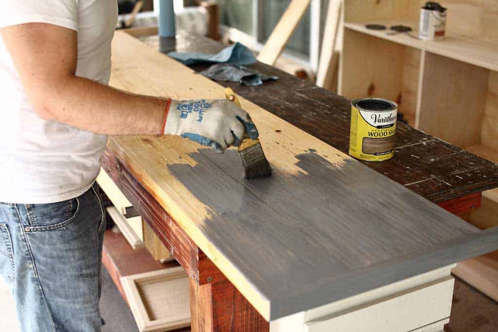 staining media center top boards