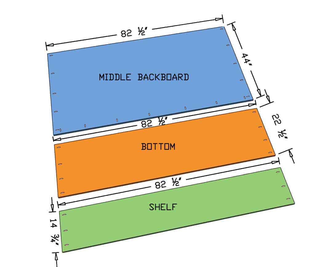 cut plywood boards for media console