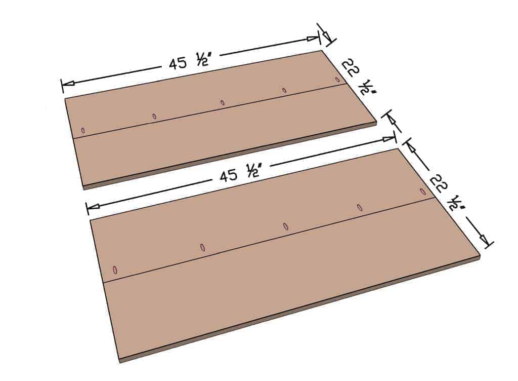 join the side boards together for DIY Media Console