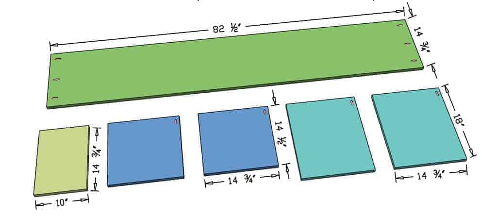 cut shelf board for media center