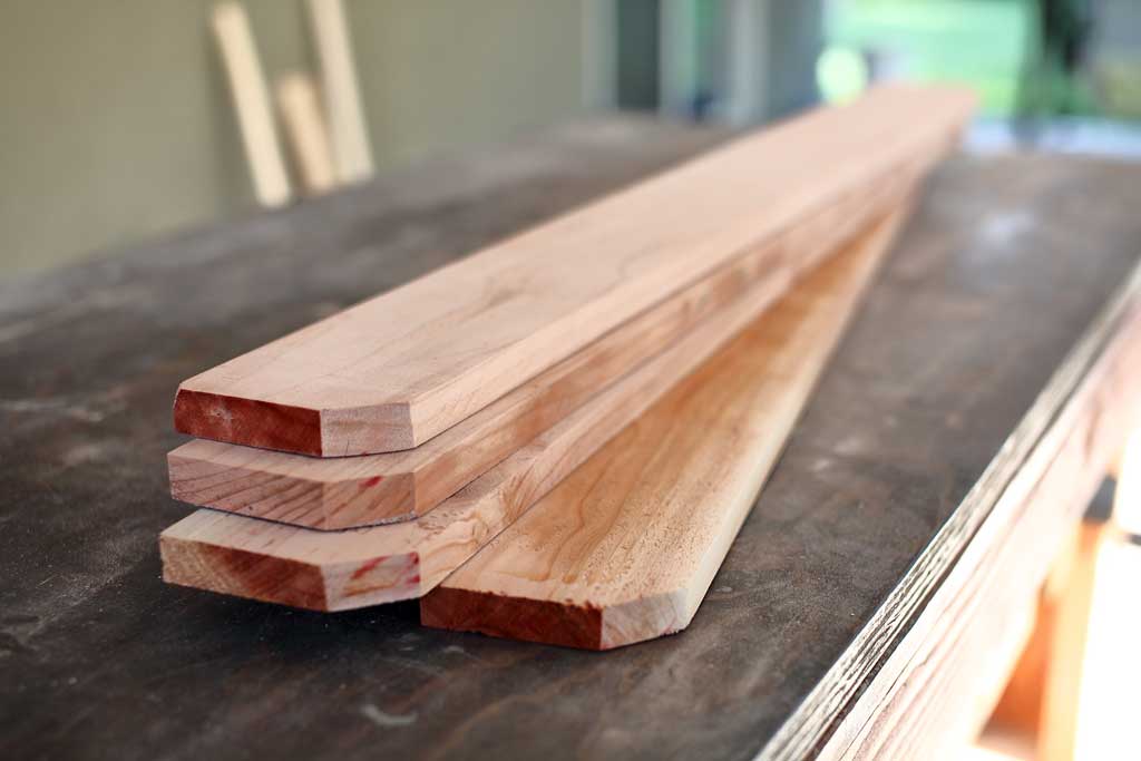 cutting seat boards for the DIY Sandbox Table