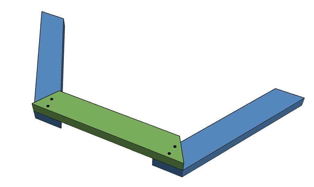 attaching upper 2x4 to the legs of the sandbox