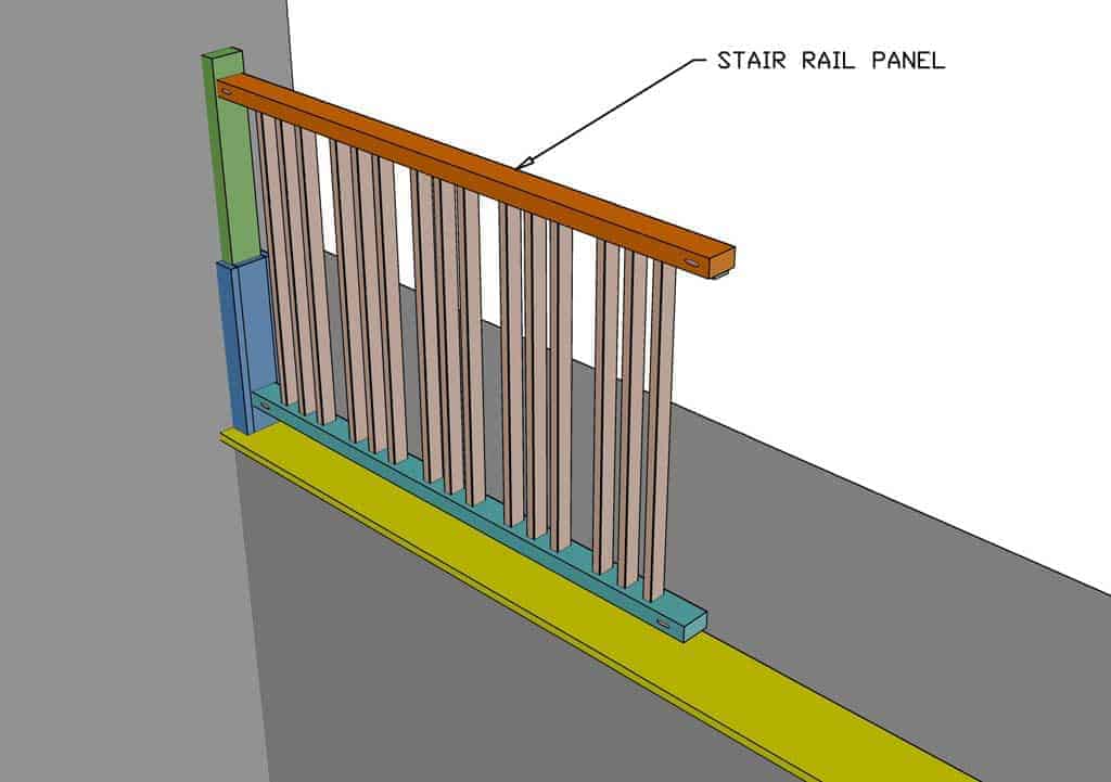 attaching stair rail panel to the post