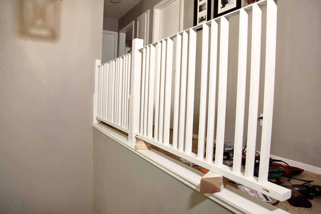 attaching horizontal railing for stairs