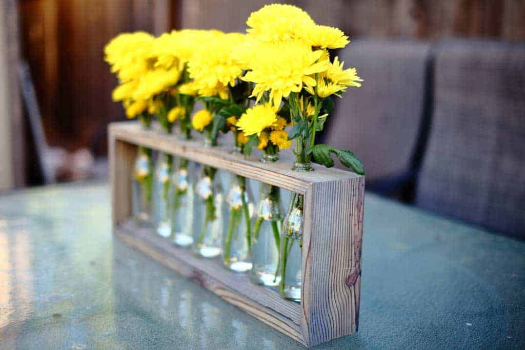 DIY wood table centerpiece