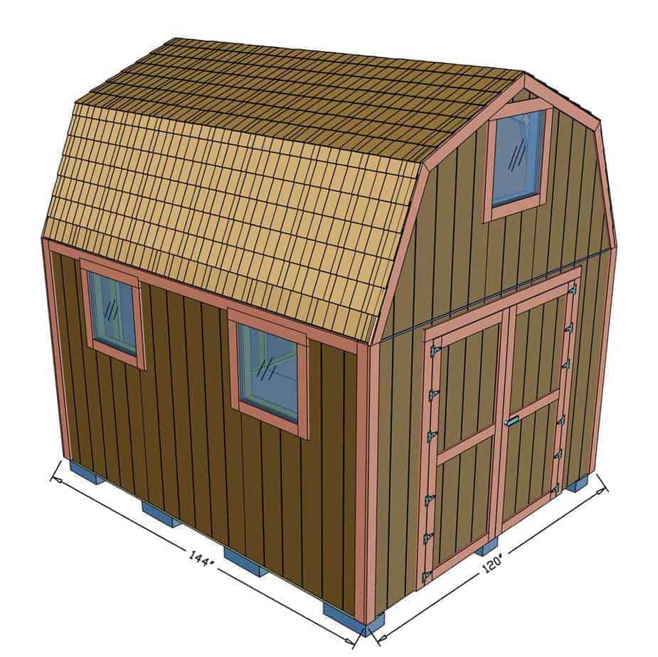 DIY 10x12 barn Style Shed with a loft dimensions