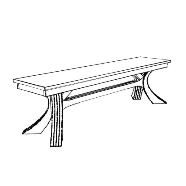 Dining Table Bench with Curved Legs PDF