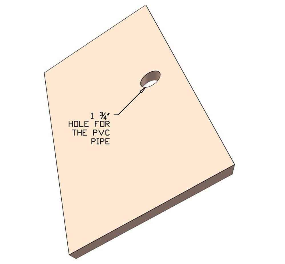 drilling a hole in the roof board for bird feeder