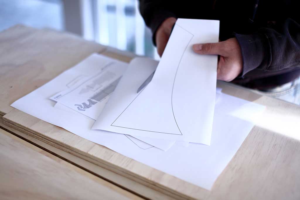 cutting out templates for DIY bird feeder house