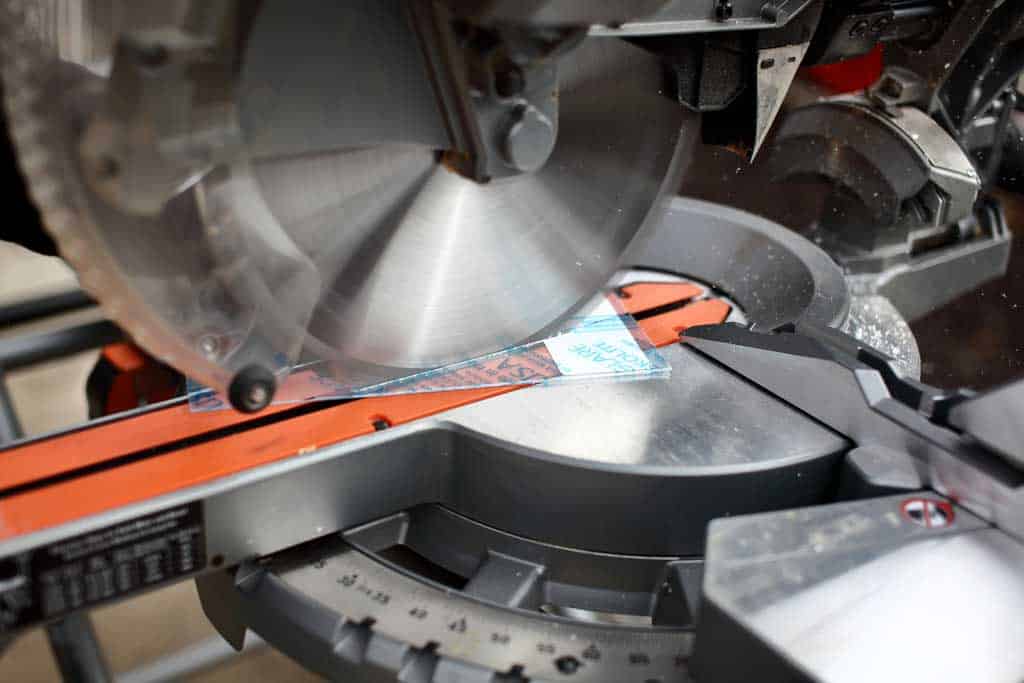 using miter saw to cut thermoplastic sheets