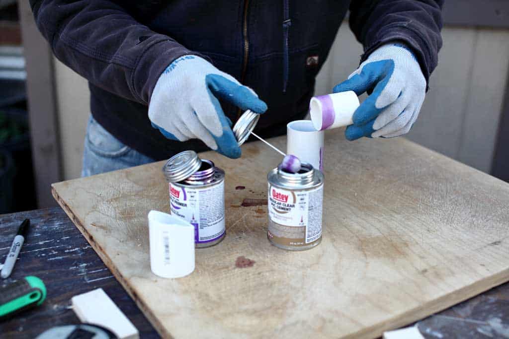 gluing PVC pipes together