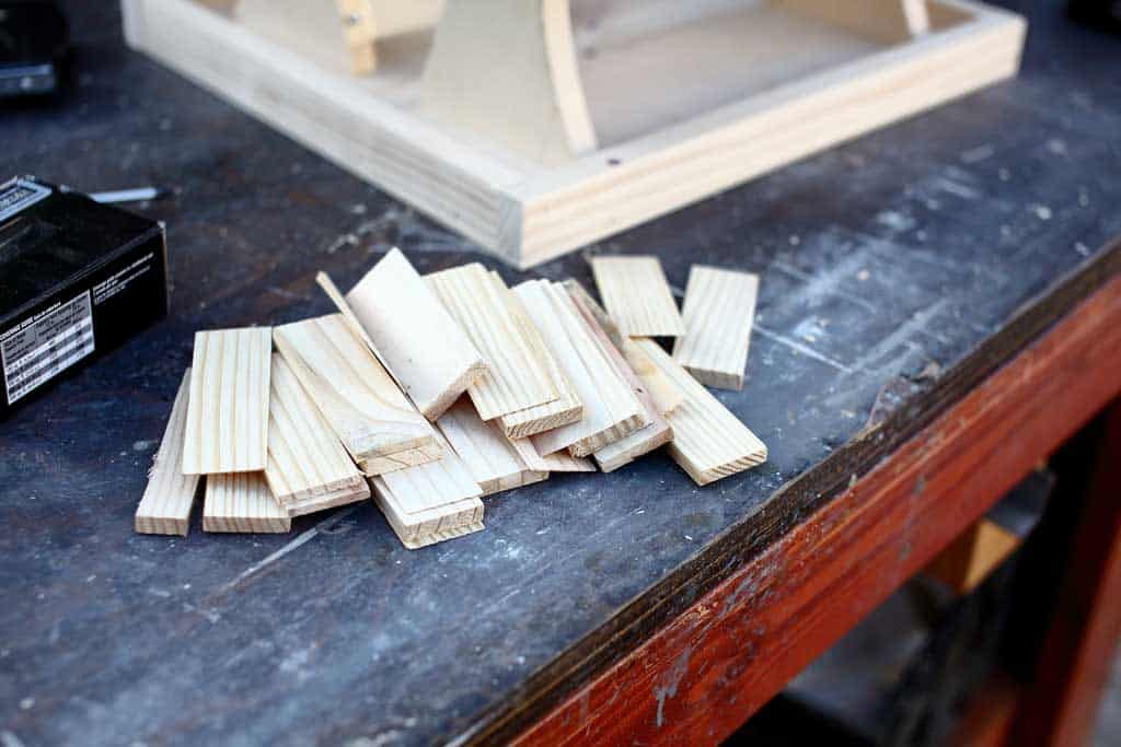 wood shingles for DIY bird feeder house