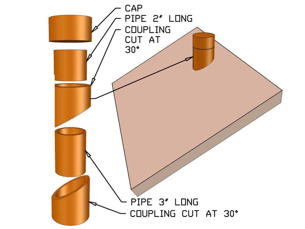installing chimney pipe for the DIY bird feeder house