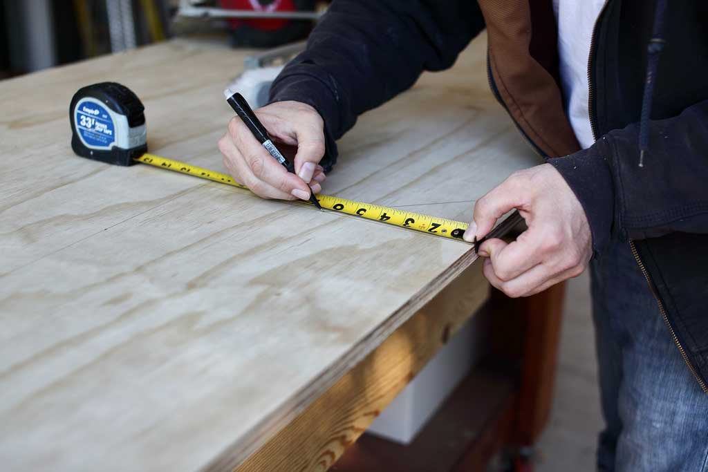 pulling measurement on plywood