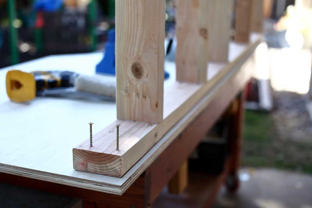 using wood screws to attaching shelf support