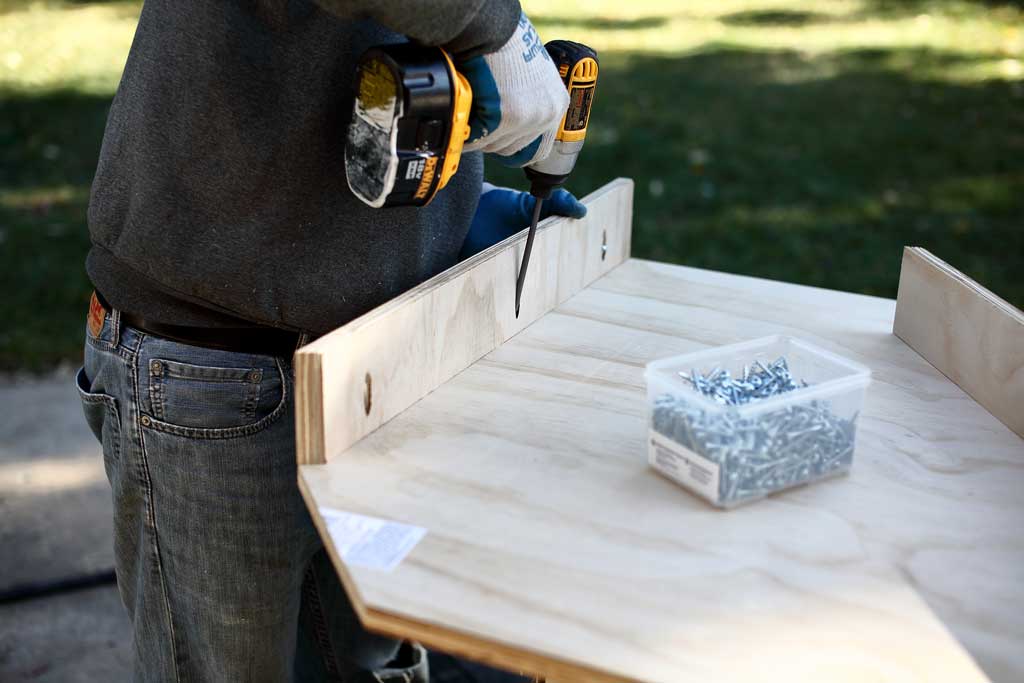 attaching side pieces to the top piece