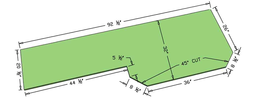 cut the top board for 3D printer shelf