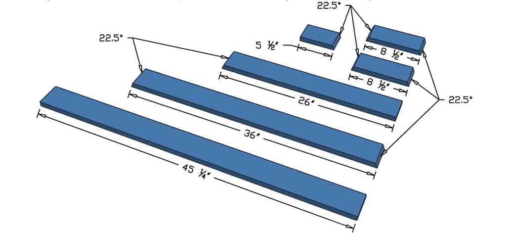 cut side pieces for the shelf